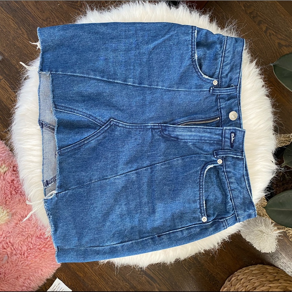 Denim UO Mini Skirt w/ Asymmetrical detail